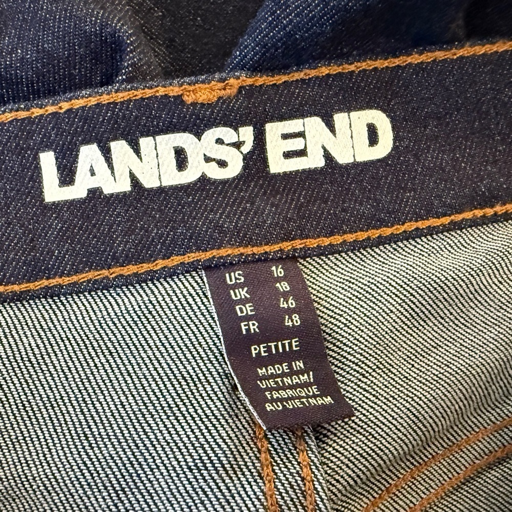 Lands' End Size 16 High Rise Straight Leg Blue Jeans - Picture 11 of 12